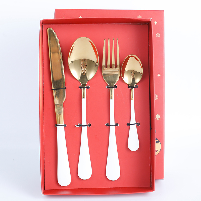 Caja de regalo de Navidad + conjunto de cuatro piezas de platino