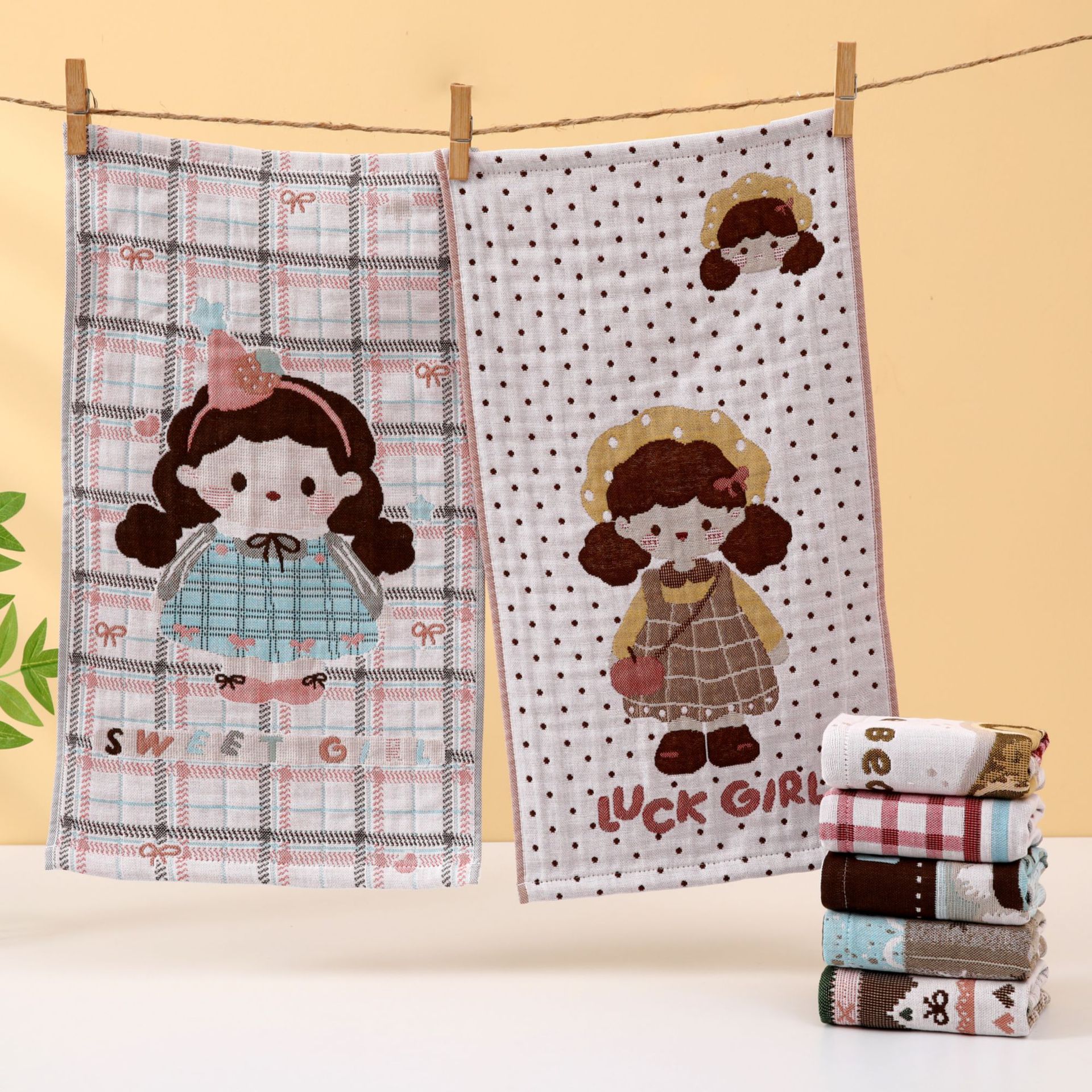 cotton gauze cartoon towel