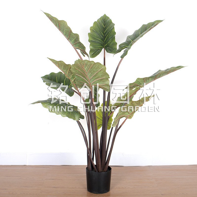 Fábrica de árboles artificiales Venta caliente decoración de plátano artificial planta verde artificial en maceta comercial decoración suave árbol artificial