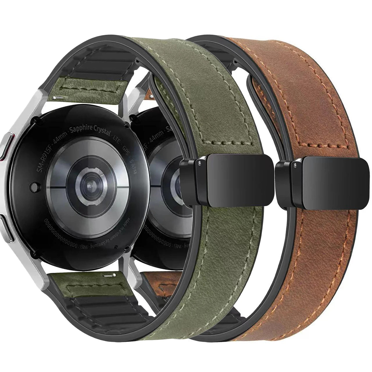 For Huawei Fit3/GT43pro Samsung Galaxy watch56 Jiaming Crazy Horse Magnetic Leather Strap