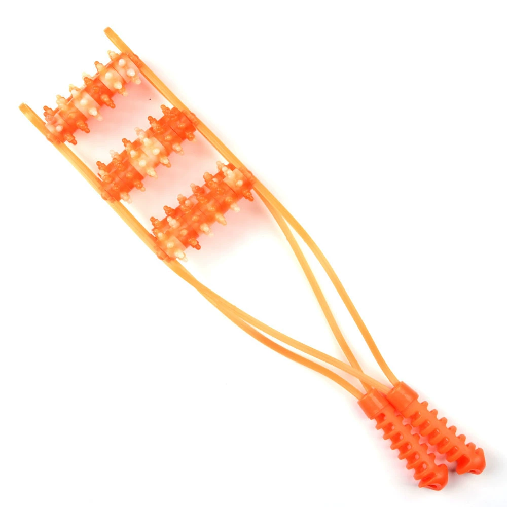 Back massage roller bar, 50 cm, multi-wheel 2–6 rows, green/yellow/blue