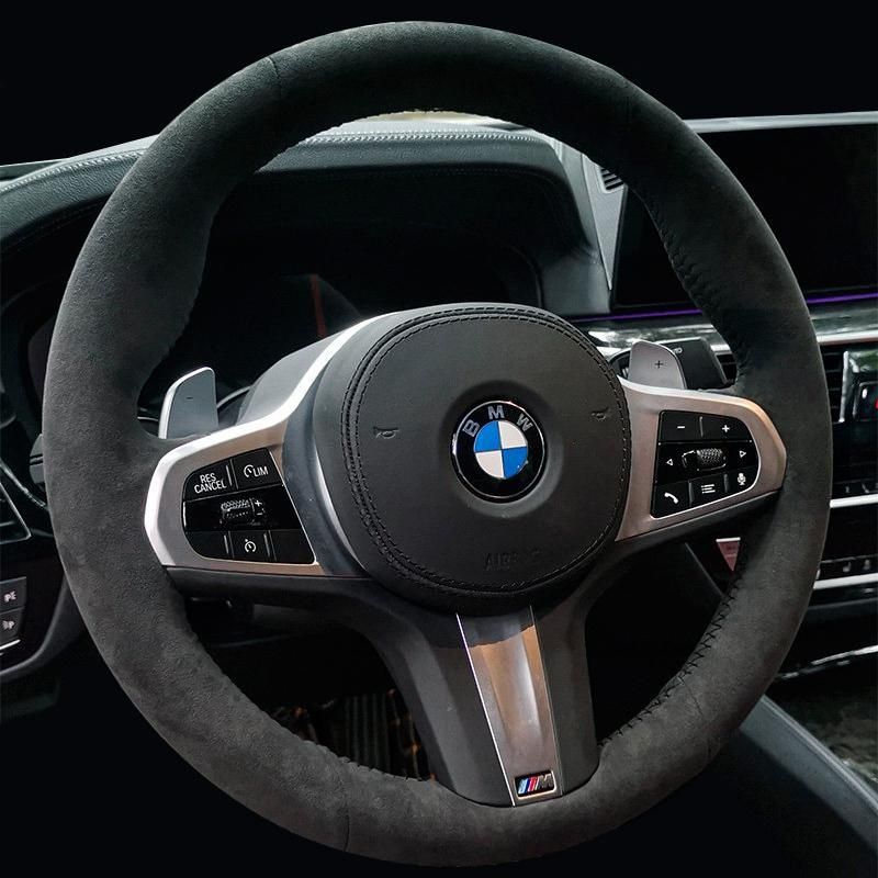 Es adecuado para BMW Serie 5 cubierta de volante de cuero con costura de mano 3 Serie / 1 Serie / 4 Serie / 7 Serie / X3 / X1 / X5 / X6