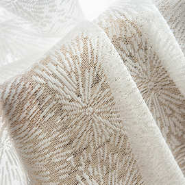 【提供图片】代发几何烟花白色编织蕾丝透明窗帘花卉杆口跨境纱帘