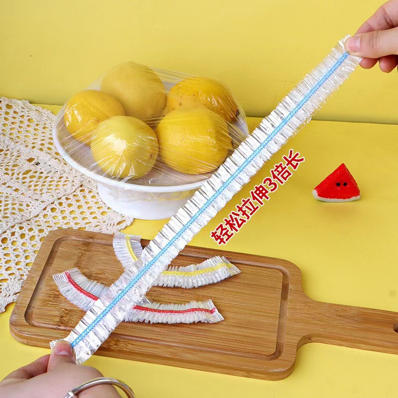 Cubierta de envoltura de plástico de color directo de fábrica sin desgarros para el hogar grado alimenticio PE cubierta de tazón de mantenimiento fresco cubierta de tazón elástico de alimentos del lado izquierdo