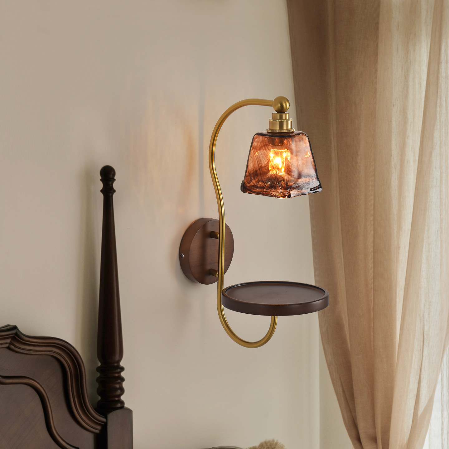 Residencia de estilo medieval lámpara de pared café sala de estar sala de estudio comedor lámpara de cabecera de cama de escritorio diseñador lámpara de pared 003L