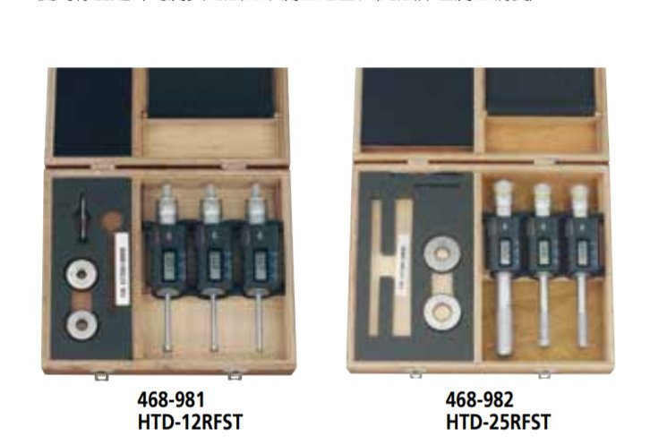 日本MITUTOYO三丰 数显三爪孔径千分尺(套装) 468系列 HTD-12RST