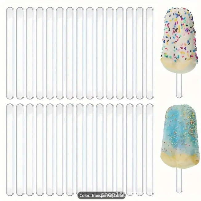 Cross-Border Hot-Selling Acrylic Popsicle Sticks, Ice Cream Sticks, Cake Sticks, DIY Ice Cream Sticks, Crafts, Candy Sticks