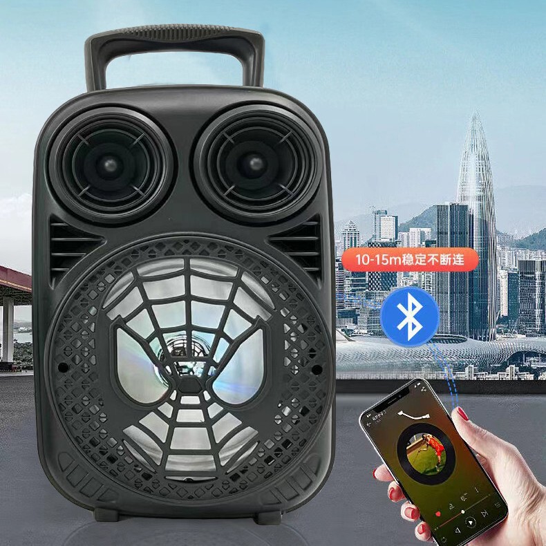 6.5inch ポータブル Bluetooth スピーカーサブウーファー屋外ポータブルスクエアダンスハイパワーホームマイクカラオケオーディオ|undefined