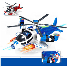 抖音兒童電動玩具車 360°旋轉燈光音樂飛機 戰斗機變形玩具