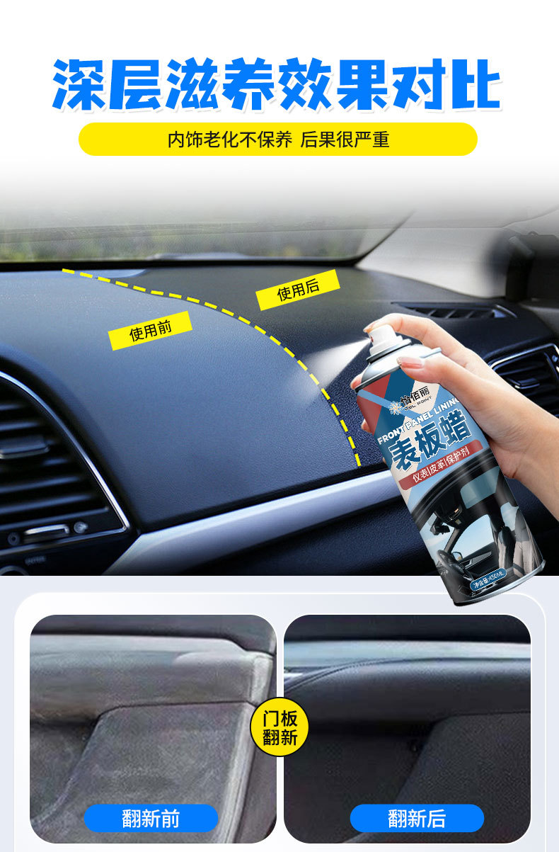Yibaili Dashboard Wax for Car Instrument Panel Dust Removal, Interior Polishing and Maintenance, Plastic and Leather Renovation and Care Wax