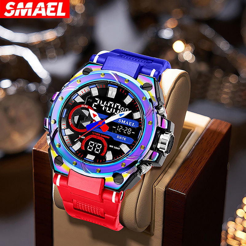 SMAEL新款手表正品时尚运动多功能电子手表炫彩流行男士防水8029
