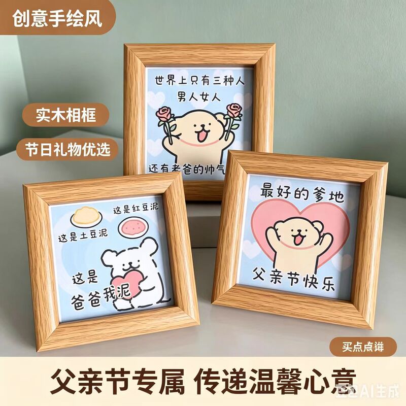 Father's Day Gift 12*12cm Mini Photo Frame for Display, Personalized Message for Dad, Office Desk Decoration Father's Day Gift 12*12cm Mini Photo Frame for Display, Personalized Message for Dad, Office Desk Decoration
