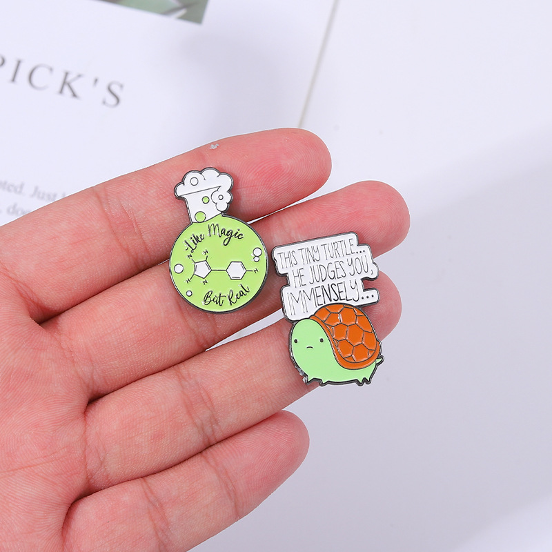 Tortoise, Cartoon, Badge Pattern Fashion Pin Tortoise Cartoon Badge Alloy Metal Unisex Brooches