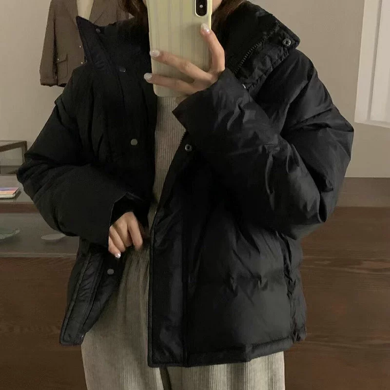 Кремовый женский пуховик с плоским озером, высококачественный короткий осенне-зимний женский новый большой размер, женский пуховик на утином пуху