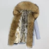 Blue gray+primary color tadpole hair+grass yellow rabbit hair inner lined (placket)