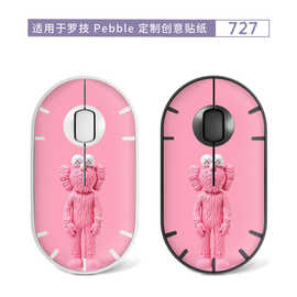 适用罗技鹅暖石鼠标贴膜Pebble蓝牙鼠标贴纸配件芝麻街彩图保护膜