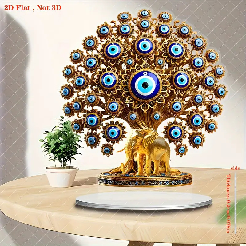 土耳其邪眼树亚克力立牌2D家居办公桌面装饰阿拉伯地标建筑摆件