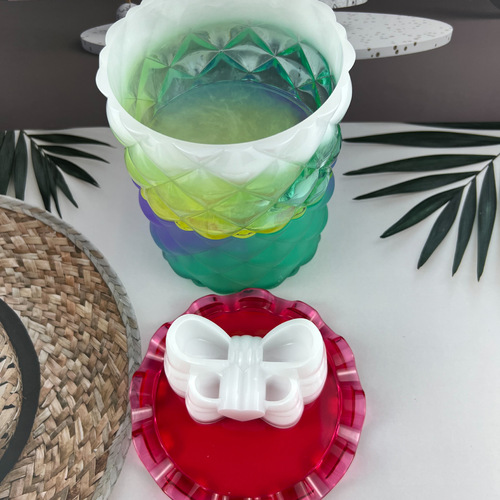 Fat Yaya diy mirror/frosted lotus leaf storage box glue mold bow table storage box silicone mold