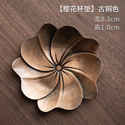 Transfronterizo fábrica directa aleación posavasos taza de té aislamiento posavasos hoja residual posavasos Kung Fu ceremonia del té Accesorios