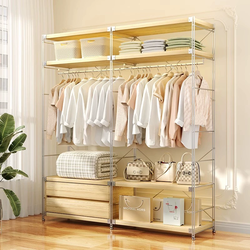 Вешалка для одежды, напольная японская вешалка для одежды, стеллаж для хранения одежды, встроенная полка для гардеробной, открытый шкаф