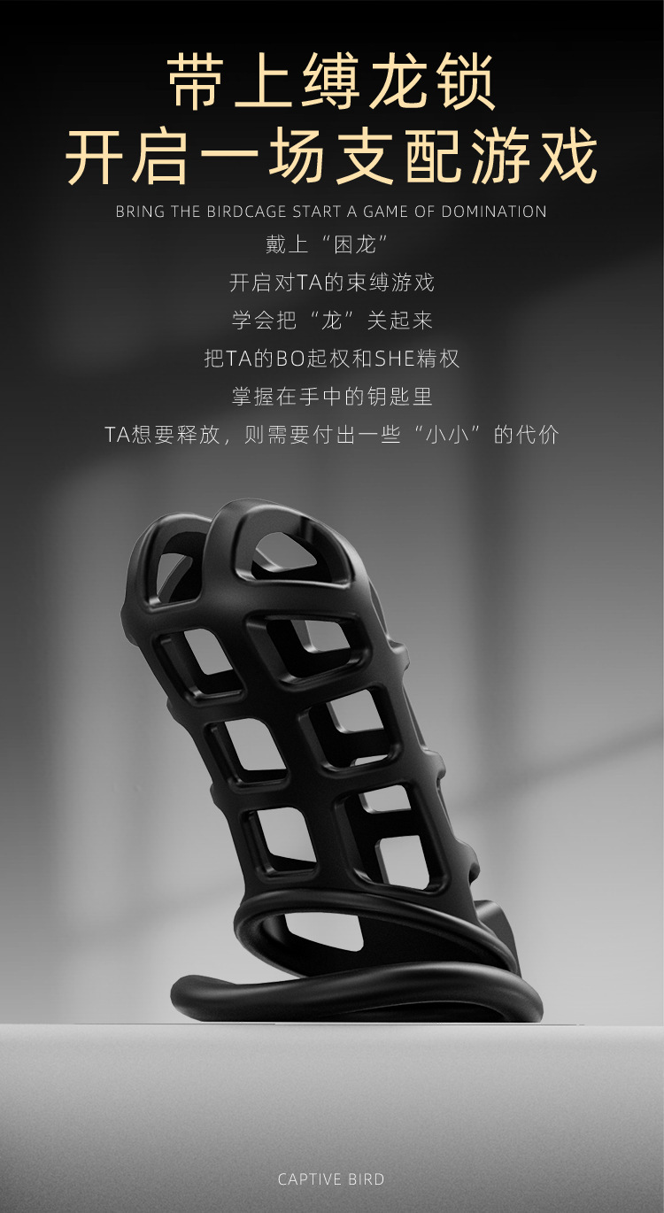 Jiuai Bird Cage Chastity Lock ABS Adult Bondage Alternative — detail image 6