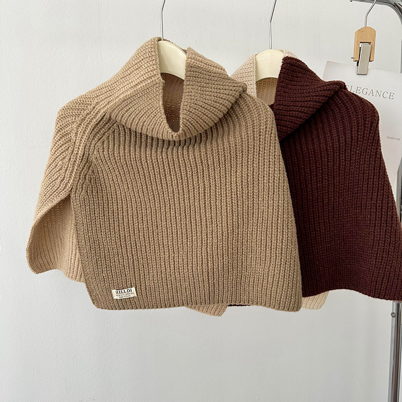 Nuevo color a juego split pullover bufanda chal estilo coreano versátil grueso cálido cuello protección exterior chaleco bufanda