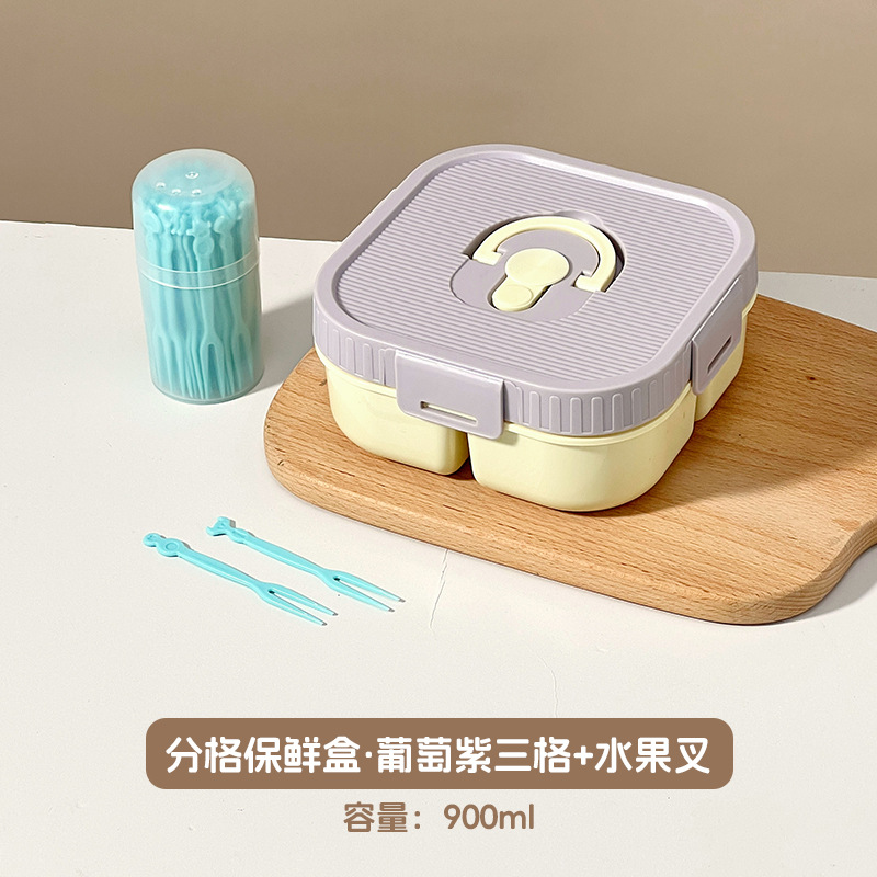Caja de almuerzo de frutas para niños con microondas, caja de almuerzo portátil para estudiantes de primaria, caja de alimentos frescos para picnic