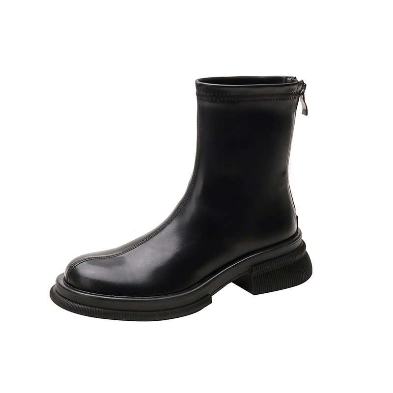 Damen Overknee-stiefel Mit Rundkappe Schlanke Passform British Style_voghion.com