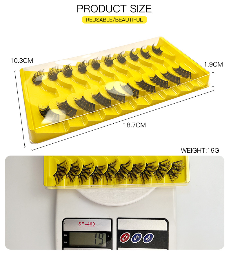 European and American cross border hot selling 10 pairs of chemical fiber half eye false eyelashes natural simulation thick curled eyelashes wholesale_voghion.com