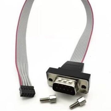 DB9P串口线公母连接线db9P9针转XH2.54端子线彩排线快速连接线