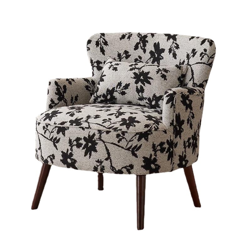 Sofá retro americano para una persona pequeña sala de estar balcón silla de ocio dormitorio sofá tela de flores silla de trago perezosa
