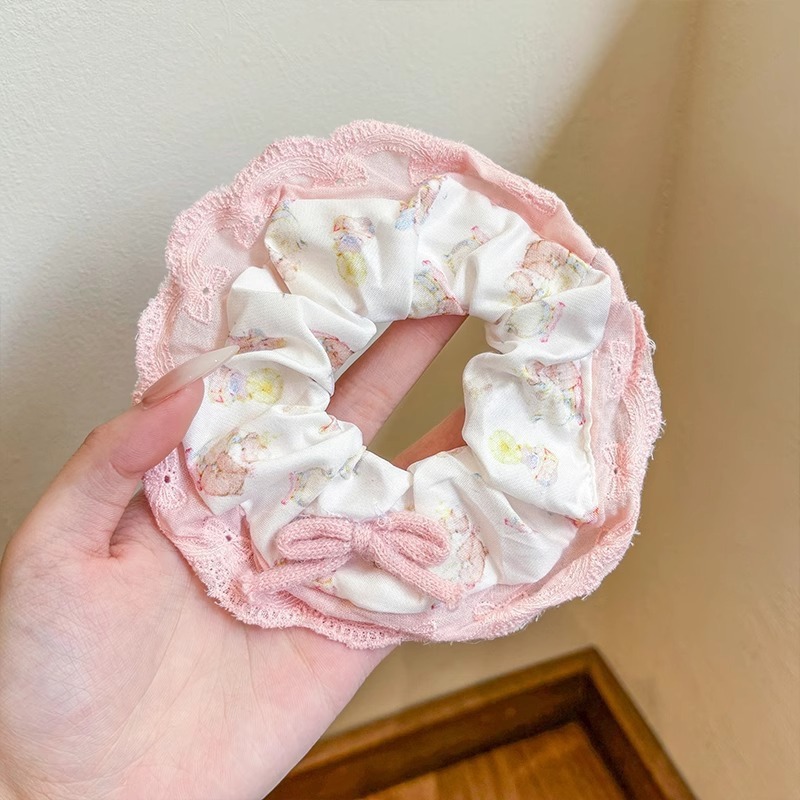 法式文艺~复古甜美方巾大肠发圈女高级感超大号马尾头绳发 饰头饰|undefined
