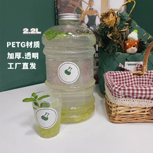 可循环PETG加厚带盖2.2L塑料奶茶桶自制鸡尾酒外卖桶啤酒可乐桶