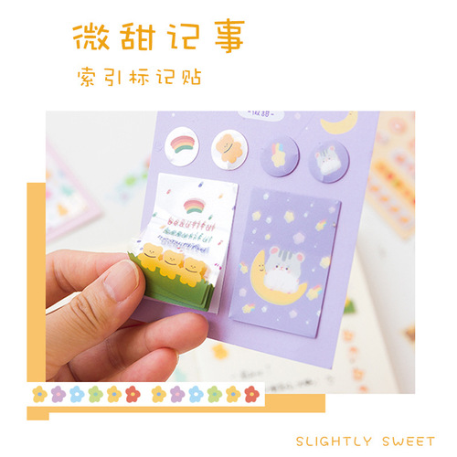 Index paper label stickers colorful cartoon classification post-it notes cute instructions stickers small strip mark bookmarks