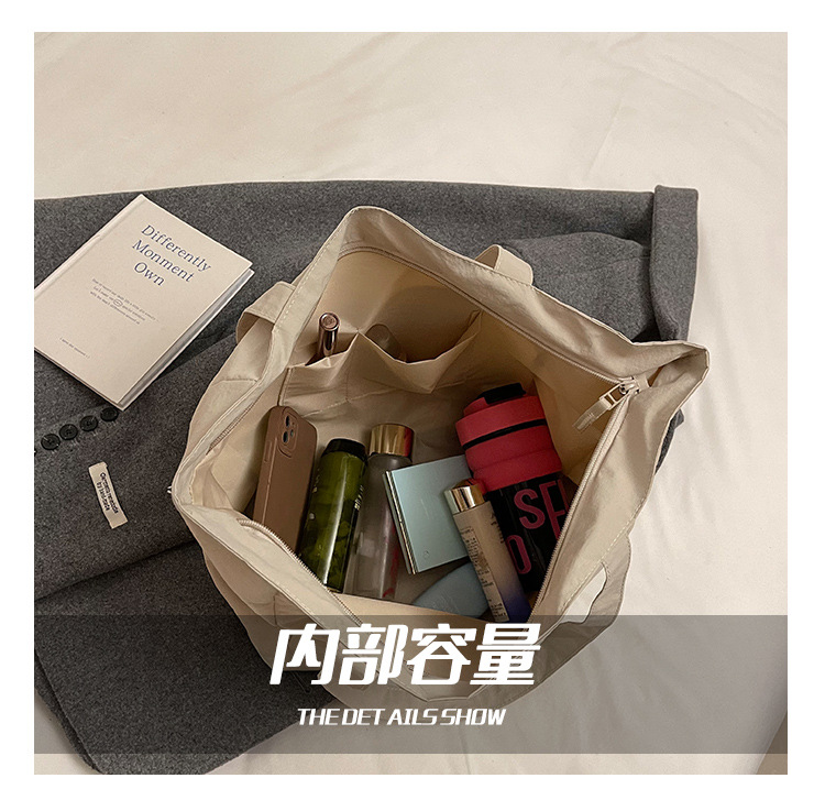 Cross-border laid-back style nylon bag for women 2025 new casual large-capacity shopping handbag, simple and lightweight single-shoulder bag undefined