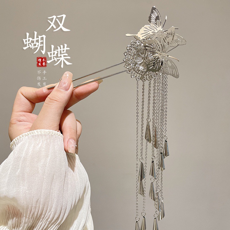 Nuevo estilo chino bordilla pinzas de cabello para mujeres estilo antiguo de alto nivel de movimiento de la ropa de cabello de la cabeza detrás de pinzas de cabello estilo nacional pinzas de cabello