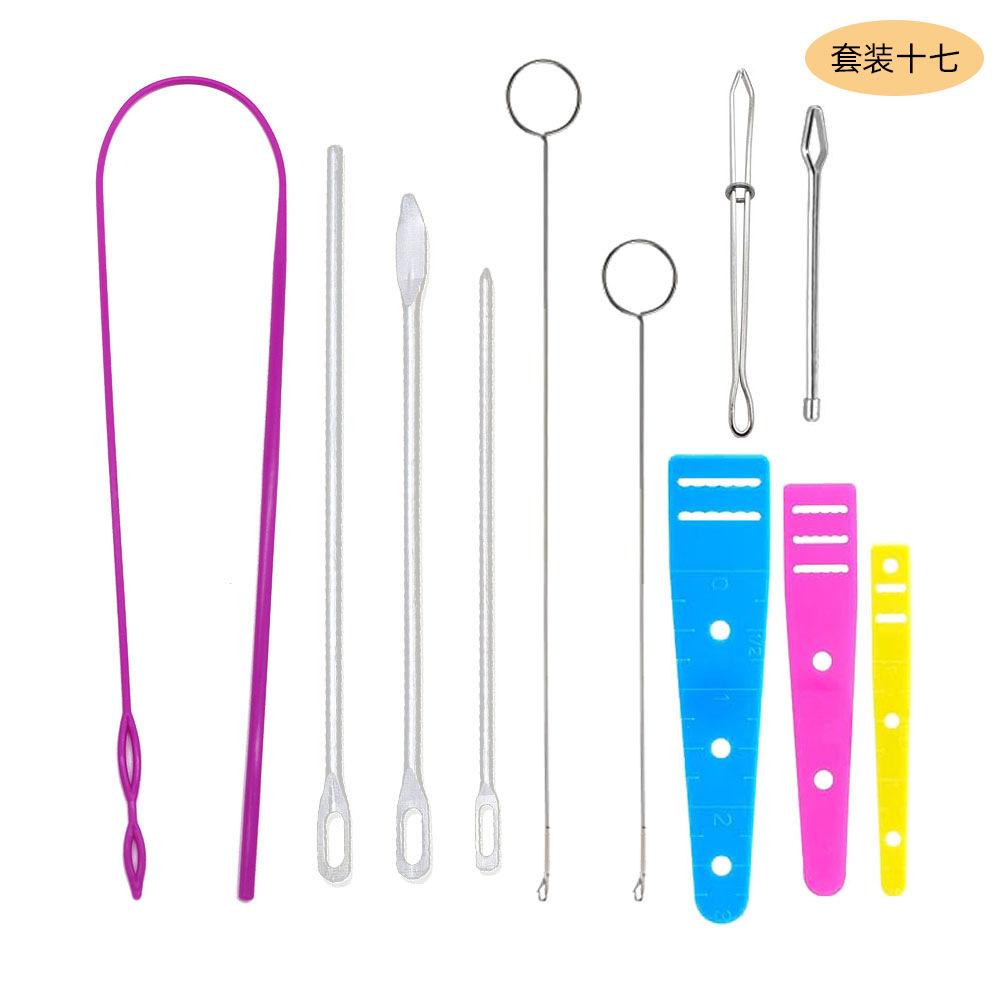 Juego de enhebrador de banda elástica de Amazon, cable de banda elástica de plástico largo, enhebrador de cuerda de doble orificio, clip de cinturón