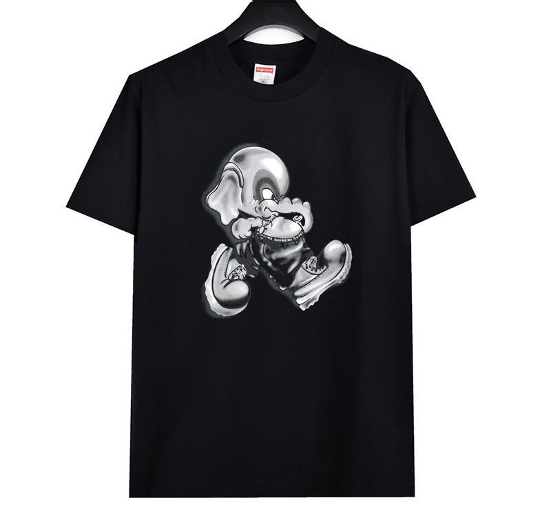 ヘビーウェイトクロスボーダー アメリカンファッション Supreme レタープリント Tシャツ BOX ラウンドネック 半袖 メンズ レディース ゆったり カジュアル Tシャツ 男女兼用