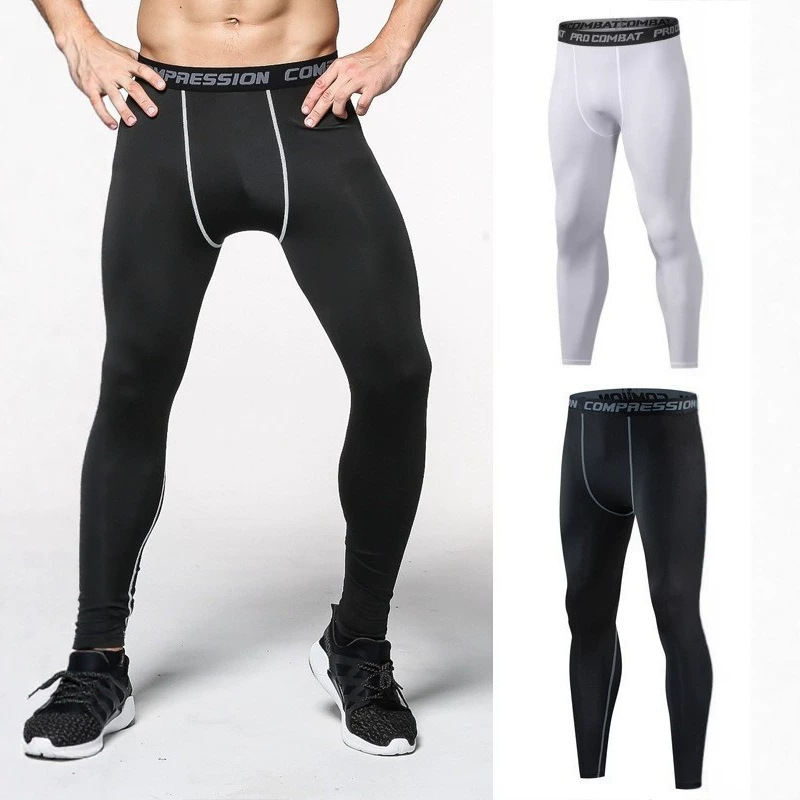 In-stock men's summer sports tights, fitness pants, basketball compression base layer, nine-point long pants, quick-dry breathable athletic wear In-stock men's summer sports tights, fitness pants, basketball compression base layer, nine-point long pants, quick-dry breathable athletic wear