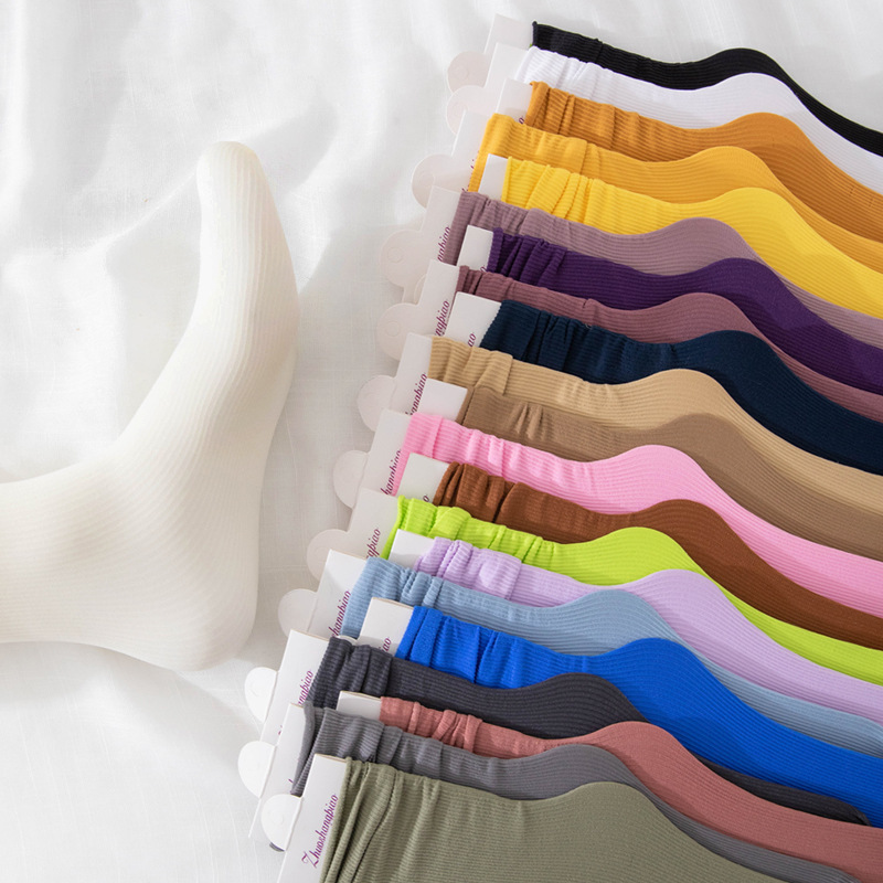 Spring and Summer Solid Color Velvet Ice Socks Mid-tube Curled Ice Silk Stockings Thin Japanese Stacks Jacquard Socks Children Spring and Summer Solid Color Velvet Ice Socks Mid-tube Curled Ice Silk Stockings Thin Japanese Stacks Jacquard Socks Children