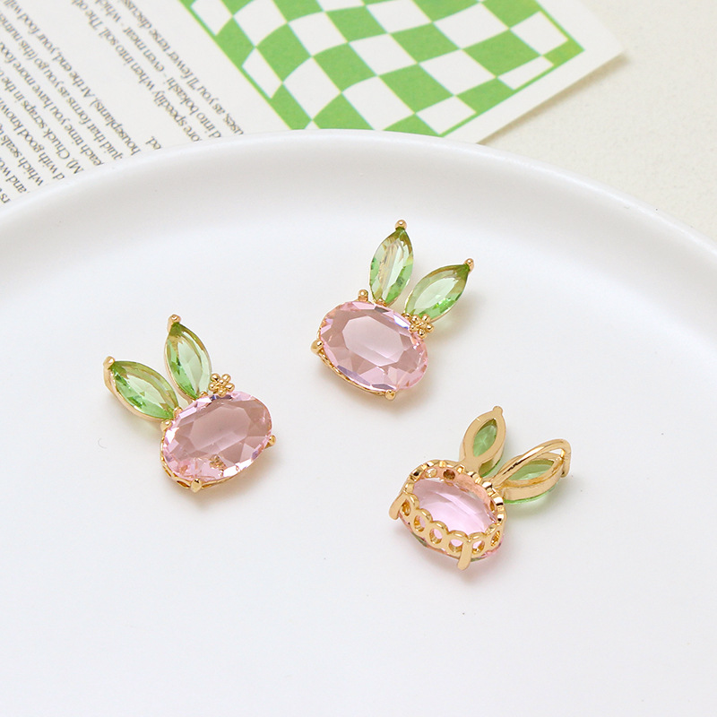 4g Weight Pendant Jewelry Making Type DIY Ornament Accessories Classification 1 Piece Quantity Copper Material Rabbit, Carrot Pattern All Seasons Season Plating Design Cartoon Style Style 1 Piece Copper Rabbit Carrot Pendant 5