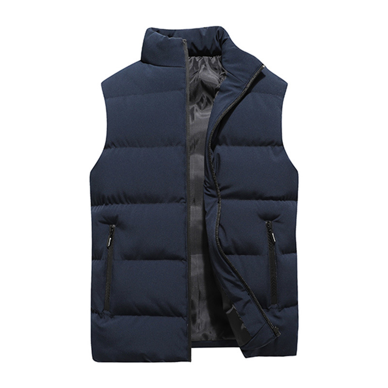Parejas de algodón chaleco de invierno caliente chaqueta de gran tamaño para hombres y mujeres de hombro amplio collar de moda