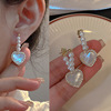 Fashionable universal advanced earrings from pearl with bow, silver needle, flowered, high-quality style, silver 925 sample