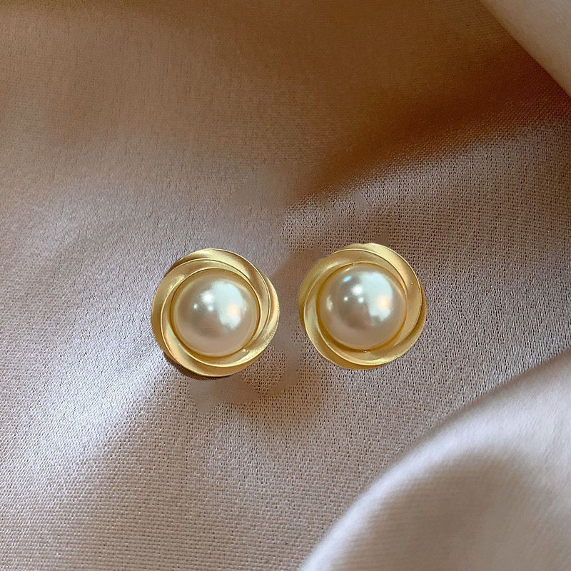 @Oferta especial @ Joyería elegante pendientes simples con lazo de perlas pendientes de moda versátiles de alta gama para mujer pendientes al por mayor