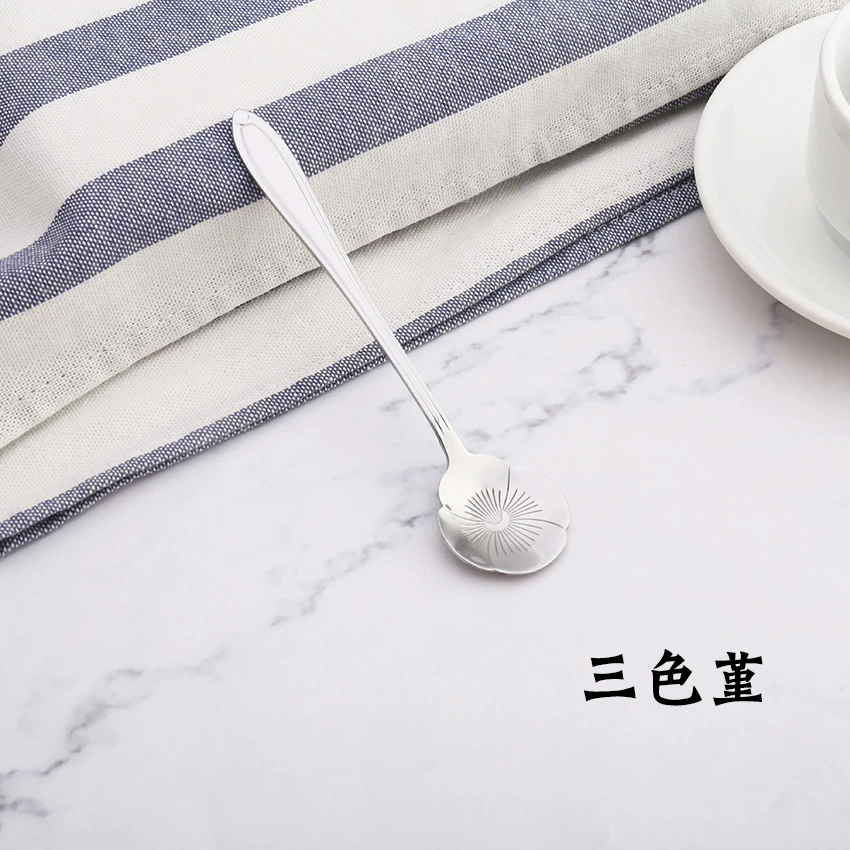 Смесительная ложка (Bicheng) флоральная нержавеющая сталь, короткая ручка, подарок на день рождения