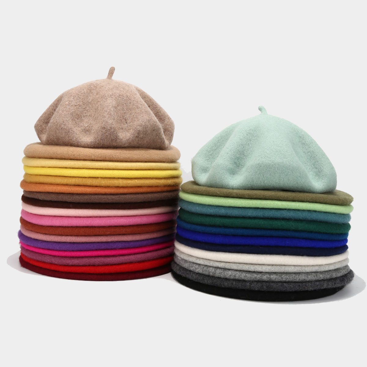 Sombrero japonés de pintura de lana renacentista femenina estilo coreano elegante temperamento cara boina multicolor gorra de boina gruesa