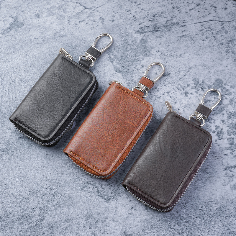 Popular Waist-Hanging Multifunctional Men's Key Pouch Pu Car and Home Key Holder Portable Gift Key Pouch Wholesale for Men