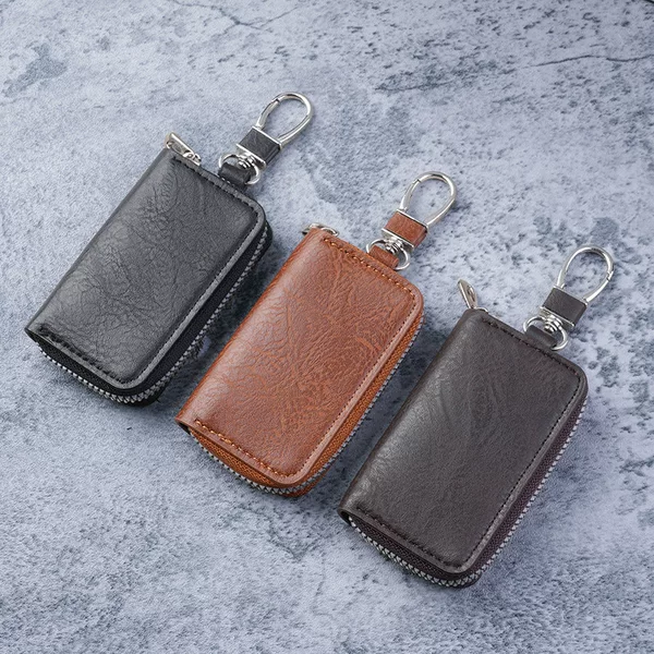 Popular Waist-Hanging Multifunctional Men's Key Pouch Pu Car and Home Key Holder Portable Gift Key Pouch Wholesale for Men