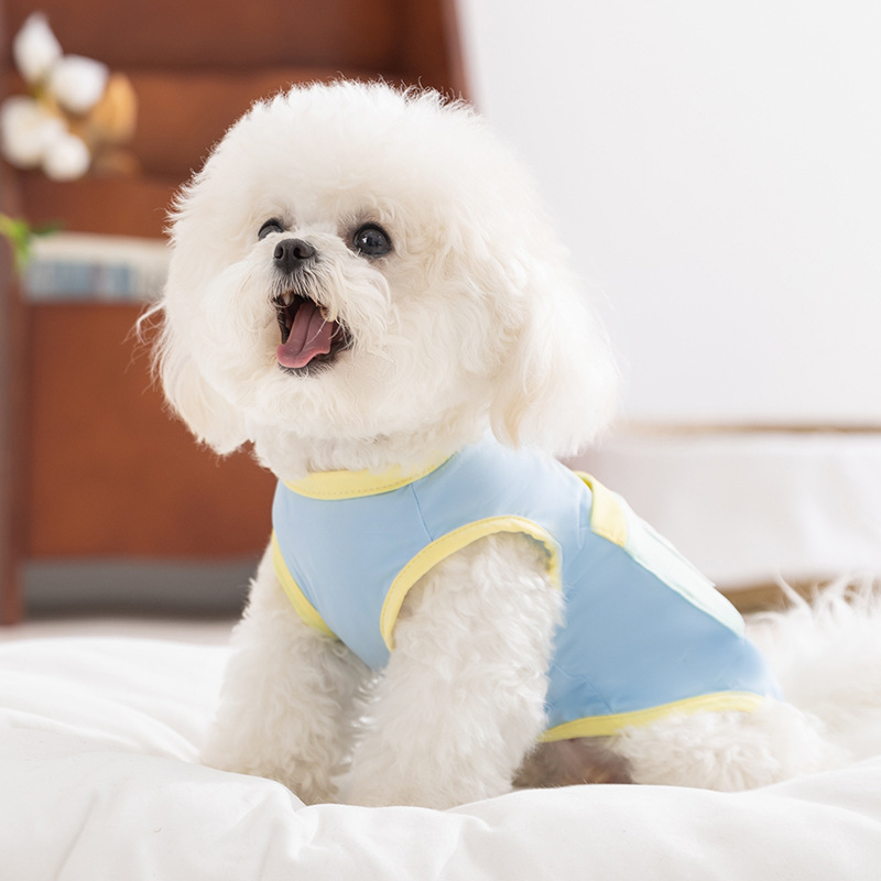 Perros de primavera y verano Perros pequeños y medianos Estilo casual Ropa a prueba de ropa Chaleco a juego de colores al aire libre Ropa fresca para gatos Ropa para perros