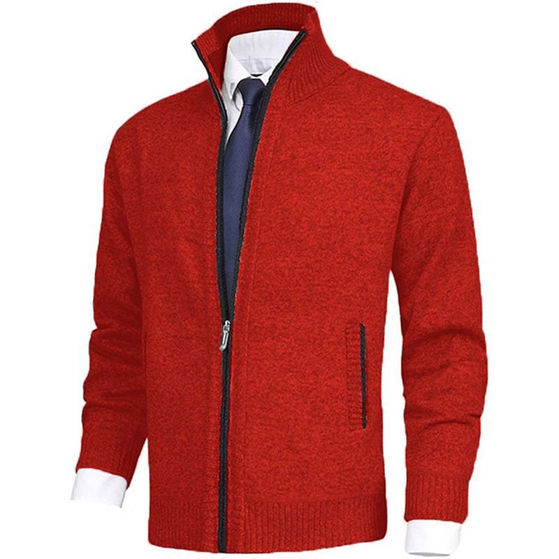 Comercio exterior Amazon tamaño europeo Otoño e Invierno nuevos hombres collar moda cardigan aguja fina suéter abrigo más tamaño suéter hombres